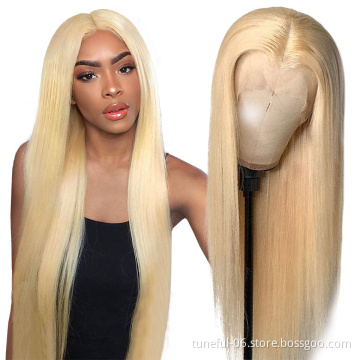 wholesale mink brazilian hair vendor 613 transparent lace wig blonde lace front human hair wig raw virgin cuticle aligned hair